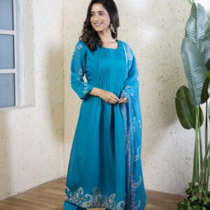 PURE MAAL CHANDERI THREE PCS RESHAM EMBY DIGITAL DUPPATA