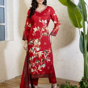 PURE DOLA FABRIC THREE PCS JARI EMBY