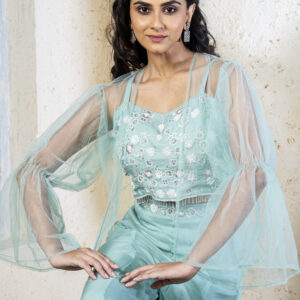 PURE DODA THREE PCS HAND EMBY ON BLOUSE