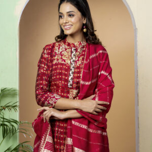 PURE COTTON SILK DIGITAL PRINT WITH HAND EMBY THREE PCS
