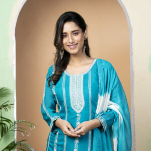 Chanderi three pcs Resham Emy