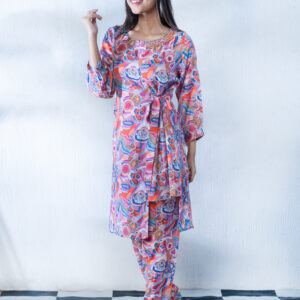 Muslin Fabric Two Piece Emby