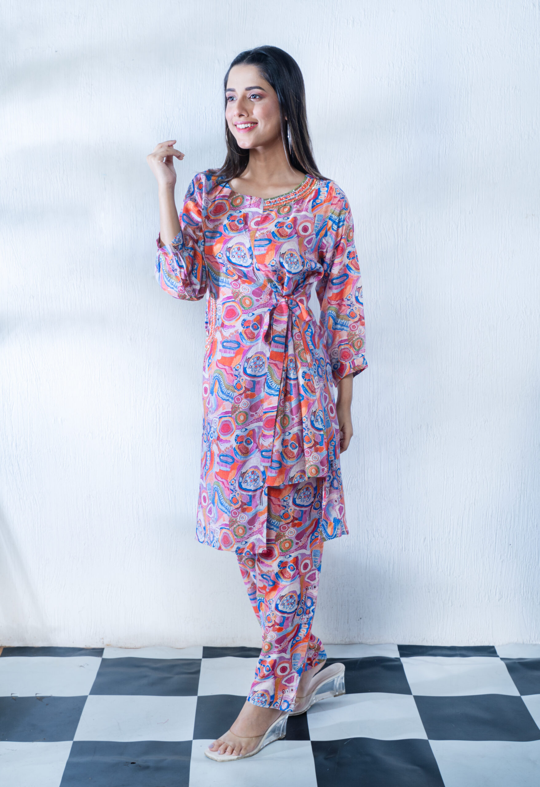 Muslin Fabric Two Piece Emby