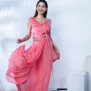 PURE CHINNON THREE PCS MIRROR AND PEARL WORK