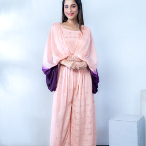 PURE CHINNON TWO PCS DYE PARTIEN WITH HAND WORK