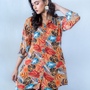 PURE CRAPE DIGITAL PRINT TWO PCS HAND EMBY ON COLLAR