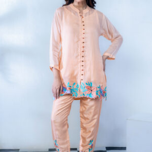 PURE ORGANZA TEO PCS RASHAM EMBY ON TOP AND BATTOM