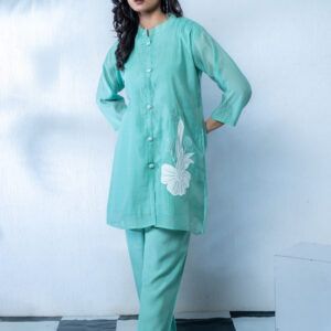 PURE MAAL CHANDERI TWO PCS APLIGUE WORK