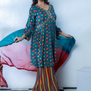 PURE CHINNON THREE PCS HAND EMBY