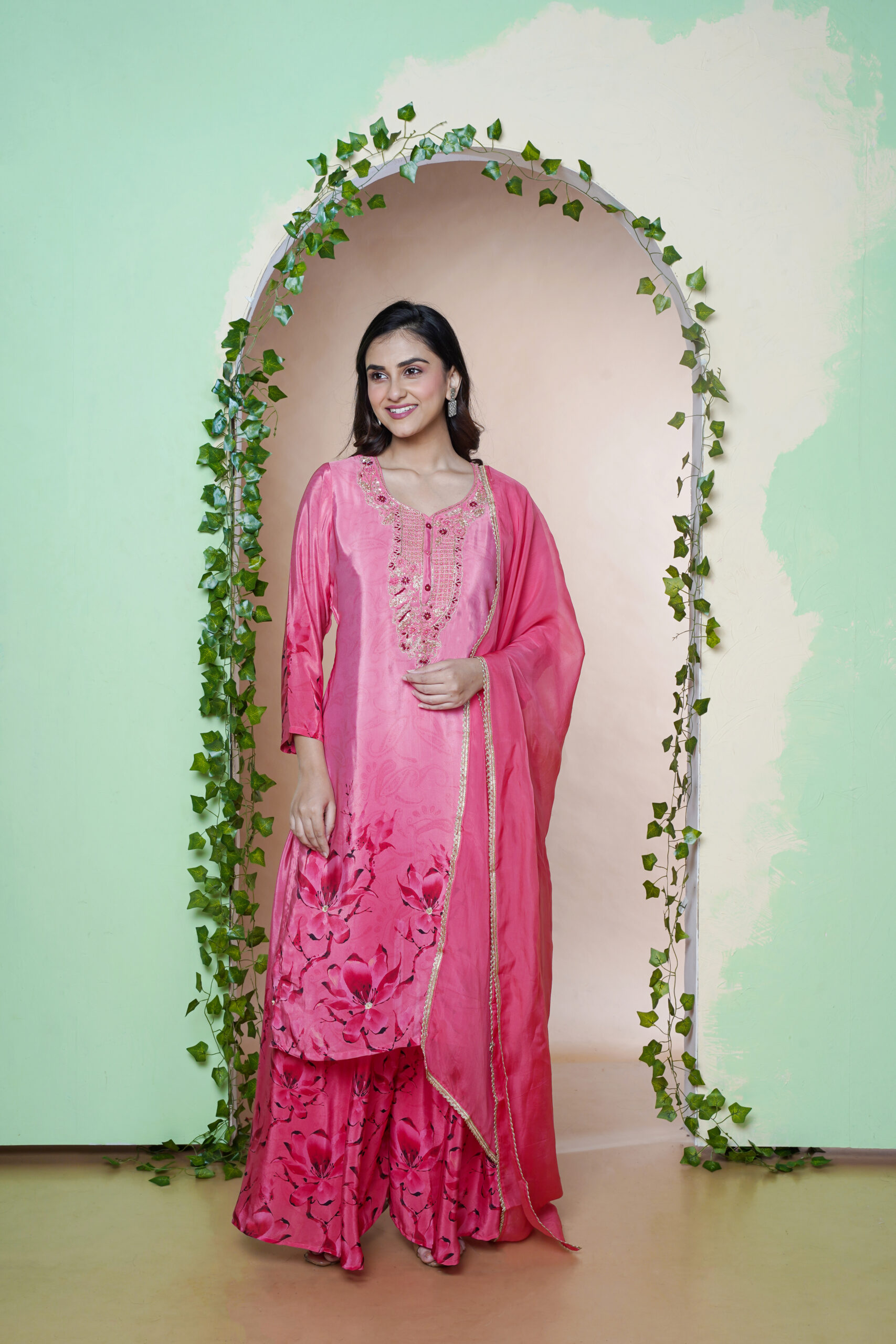 PURE CRAPE THREE PCS HAND EMBY