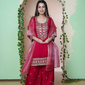 SILK FABRIC THREE PCS JARI EMBOY