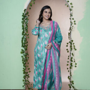 FANCY COTTON WITH DOBBY THREE PCS HAND EMBY