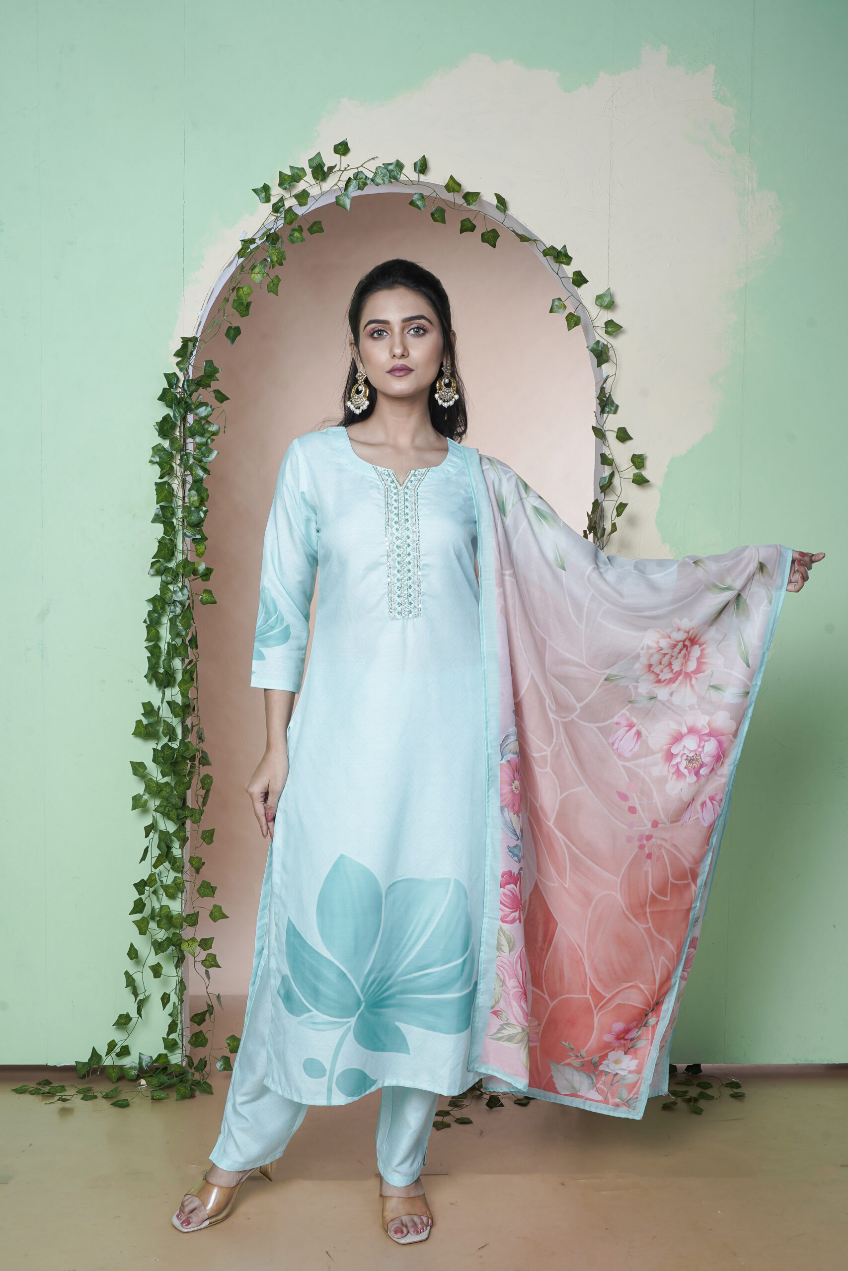 PURE COTTON SILK THREE PCS HAND EMBY