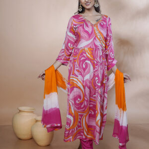 FANCY CHINNON DIGITAL PRINT FANCY STYLISH WORK THREE PCS