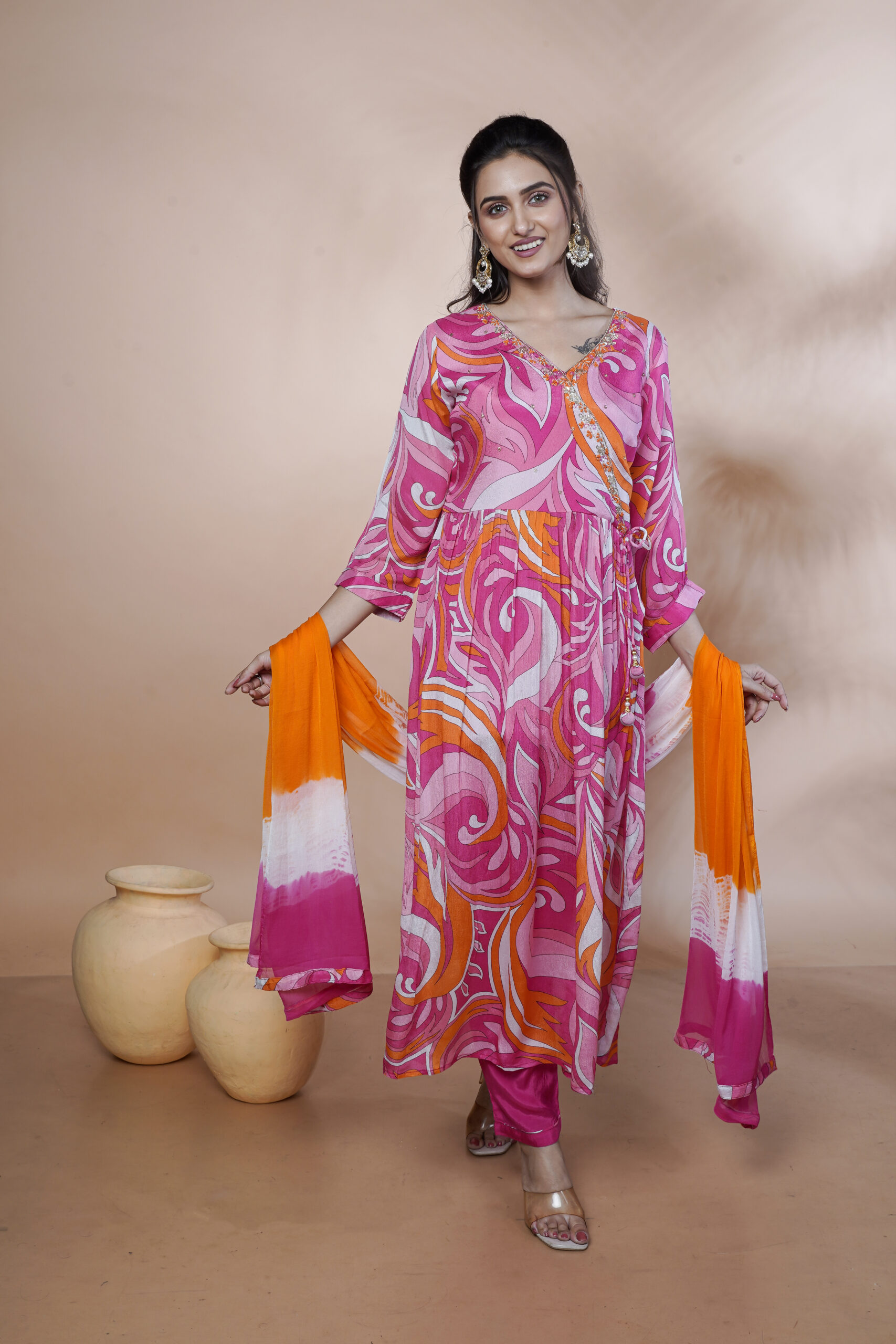 FANCY CHINNON DIGITAL PRINT FANCY STYLISH WORK THREE PCS